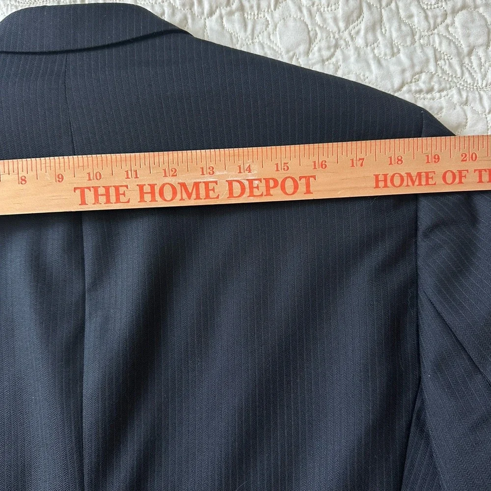 Jack Victor Blazer Suit Sport Coat Men's 42S‎ Black Pin Stripe Lane CT 100% Wool